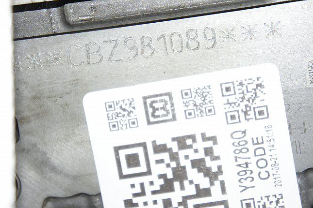 Номер двигателя и фотография площадки VW CBZB